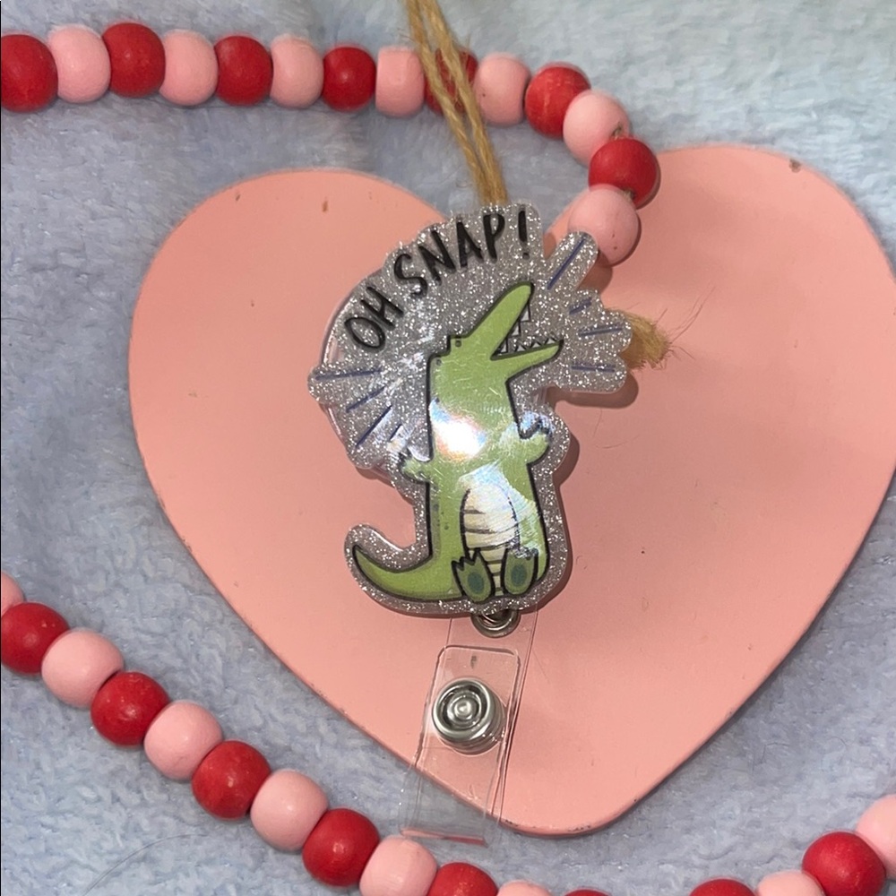 Green Alligator Kids Badge Reel